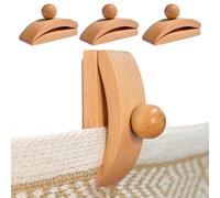 Lot de 4 crochets de suspension pour tapisserie murale - En bois moderne - Réglable - Avec crochets - Barre de présentation pour, art, tissu, affiche, décoration murale - Œuf