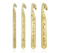 Lot de 4 Crochets en Cristal Avec Poignée Ergonomique, Accessoires de Tricot Épais pour Débutants (12 mm, 15 mm, 18 mm, 20 mm)