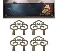 Lot de 4 crochets en laiton pour cadre photo - Bronze antique - Pour miroir Painti - Crochet mural Vinta robuste pour montage de cadre robuste avec vis - Installation facile