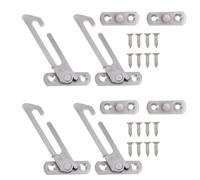 Lot de 4 crochets entrebâilleurs de fenêtre en UPVC en acier inoxydable avec vis, verrous de sécurité pour la maison, la maternelle, l'école, gauche