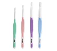 Lot de 4 crochets ergonomiques colorés (8 mm vert, 10 mm rose, 12 mm violet, 15 mm bleu) fabriqués à partir d'ABS durable. Léger et lisse pour tricoter sans effort des couvertures, écharpes, etc