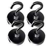 Lot de 4 crochets magnétiques noirs D32 pour croisière, gril - 36,3 kg