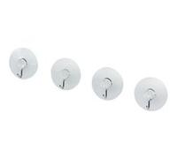 Lot de 4 crochets muraux à ventouse transparents Fackelmann Tecno Gris,Transparent
