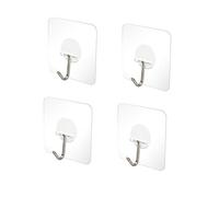 Lot de 4 crochets muraux adhésifs, forte capacité d'adhésion, 5 kg, peuvent être utilisés à plusieurs reprises, n'endommage pas le mur, pas de traces de colle, Durability