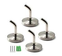 Lot de 4 crochets muraux robustes en acier inoxydable à long nez avec vis et tuyaux d'extension 50 mm