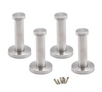 Lot de 4 crochets muraux simples en acier inoxydable pour salle de bain et salle de bain