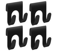 Lot de 4 crochets noirs douche, support de rasoir, étagère métal, cintres de salle de bain, double crochet d'étagère de douche Shower Caddy