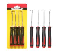 Lot de 4 crochets, outils de crochetage de précision, outils de mécanicien robustes avec poignée antidérapante, pour automobile, joint torique, joint torique, retrait de joints - Bleu/jaune/rouge