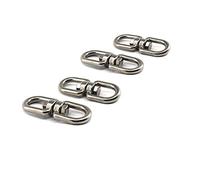 Lot de 4 crochets pivotants à double extrémité M5 en acier inoxydable 304 avec anneau connecteur en forme de 8 anneaux parfaits pour accrocher et tourner