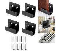 Lot de 4 crochets plats en acier inoxydable pour carrelage, tableau d'affichage, cadre photo, miroir avec vis, finition noire