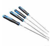 Lot de 4 crochets pour mini outils de retrait de joint d'huile 200 mm/300 mm, pied-de-biche en acier au chrome-vanadium pour réparation automobile et retrait des joints toriques (300 mm)