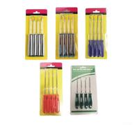 Lot de 4 crochets professionnels pour joints de voiture, joints d'huile, O pour retirer les anneaux et extracteurs avec poignée en acier trempé et plastique (D)