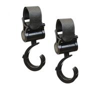 Monsieur Bébé - Lot de 4 crochets rotatifs universels pour poussette - Baroud - Noir