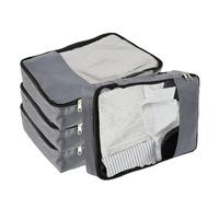 Lot de 4 cubes de rangement - 38 x 28 x 9 cm - Avec double fermeture éclair - En maille supérieure - Organisateur léger - capacité - Pour sacs à dos, valises, sacs à main