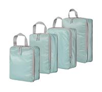 Lot de 4 cubes d'emballage de compression pour valise, sacs de rangement extensibles pour bagages, accessoires de voyage (bleu lac)