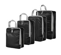 Lot de 4 cubes d'emballage de compression pour valise, sacs de rangement extensibles pour bagages, accessoires de voyage (noir)