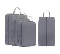 Lot de 4 cubes d'emballage en sergé - Organiseur de voyage de 40 cm | Sacs de rangement à double fermeture éclair pour bagages à main, vêtements, valises, accessoires, voyage, croisière, camping