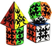 Lot De 4 Cubes D'engrenage Magiques Pyraminx Cube 3 X 3 Engrenages Cylindriques Et Cubes À Billes