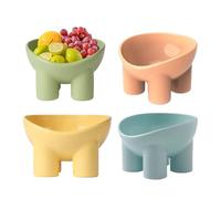 Lot de 4 Cuencos Elevados Para Gato Con Soporte Tipo Pata De Elefante - Antivuelco PP Resistente, Protecteur De Cuello Para Mascotas, Plato Multiuso Paras Snacks, Frutas Y Almacenaje