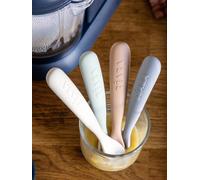 Lot de 4 cuillères 1er âge silicone beige TU