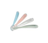 Lot de 4 cuillères 1er âge silicone Eucalyptus/Bleu/Rose/Gris
