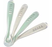 Lot de 4 cuillères 1er âge silicone Gris velours/Vert sauge VELVET G/S GREE G