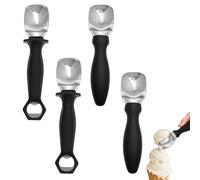Lot de 4 cuillères à glace, pelle à crème glacée, avec poignée antidérapante confortable, multifonction, haute performance, outil de cuisine pour pâte à biscuits, gélato, boules de glace, amandes