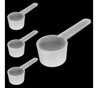 Lot de 4 cuillères doseuses transparentes avec graduation 10 ml, 20 ml, 30 ml, 40 ml, cuillères doseuses transparentes pour lessive, doseuse de 40 ml pour poudre de lessive en poudre protéinée