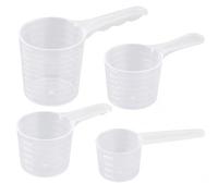 Lot de 4 cuillères doseuses transparentes avec graduation - 100 ml, 70 ml | Cuillères doseuses en plastique, pour lait en poudre, farine, protéines, lessive