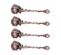 Lot de 4 cuillères inspirées de l'histoire en alliage de métal permanent pour la préparation de desserts, de boissons, de cuisine traditionnelle