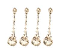 Lot de 4 cuillères inspirées de l'histoire en alliage de métal permanent pour préparation de desserts, mélanges de boissons, mélanges de boissons