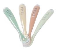 Béaba – Lot de 4 cuillères d'apprentissage en silicone 1er âge – Vert Sauge