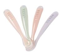 Lot de 4 cuillères silicone 1er âge Set Barbe à papa Guimauve Vert de gris Lila