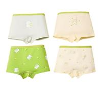 Lot de 4 Culottes Courtes Filles en Coton Doux Motif Arc-en- Animé Confortable pour Enfant 4pièces (Light Green, 9-10 Years)
