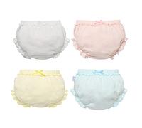 Lot de 4 culottes en coton pour bébé fille garçon et enfant, Blanc (1), 12- 24 Mois