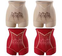 Lot de 4 Culottes gainantes Taille Haute imprimées en 3D pour Femme, sans Coutures et Respirantes(4pcs-k,XL)