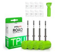 Lot de 4 CYCLAMI Chambre à Air TPU Ultra Légère 700×18-32C /MTB29''1.9-2.5- Métal Amovible Valve Presta 45/60/80mm pour vélo de Route et VTT