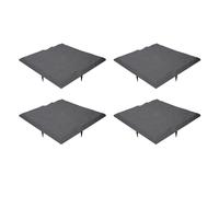 Lot de 4 dalles de jardin avec piquets de sol, en résine polypropylène, résistantes aux intempéries, décoratives, pour allée de jardin ou allée extérieure, carrées, 39 cm, noires