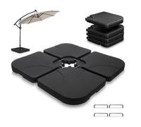 Lot de 4 Dalles de Lestage en HDPE pour Parasol Déporté Pieds de Parasol avec Poignée Protection UV Remplissables avec 60L d’Eau
