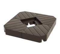 Outsunny Lot de 4 Dalles de Parasol Poids de lestage carré pour parasols déportés Pieds Croix - à remplir d'eau ou de Sable jusqu'à 60/80 kg - Marron