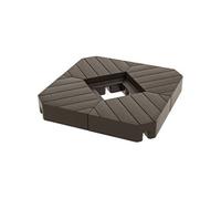 Outsunny Lot de 4 Dalles de Parasol Poids de lestage carré pour parasols déportés Pieds Croix - à remplir d'eau ou de Sable jusqu'à 60/80 kg - Marron