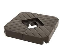 Lot de 4 dalles de lestage parasol déporté piètement croix - à lester eau ou sable - HDPE chocolat Marron G