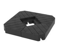 Lot De 4 Dalles De Lestage Parasol Déporté Piètement Croix - À Lester Eau Ou Sable - Hdpe Noir