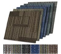 Lot de 4 dalles de moquette design Linz 50 x 50 cm - 1 m² - Revêtement de sol résistant avec poils bouclés de qualité supérieure - antistatique avec dos en bitume (beige, 4 pièces)