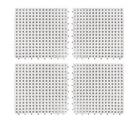 Lot de 4 dalles de sol emboîtables en PVC avec trous de drainage de massage, tapis de drainage antidérapants en PVC à emboîter, 30 x 30 cm - Pour cuisine, salle de bain - Pour piscine, do(Color:Blanc)