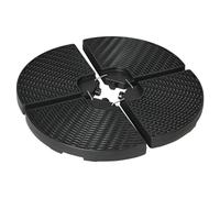 Lot De 4 Dalles Pour Parasol À Lester Hdpe Aspect Rotin Noir Noir