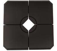 Outsunny Pied de parasol Lester – Lot de 4 dalles 100 x 100 x 9,5 cm HDPE Noir