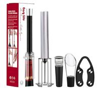 Lot de 4 décapsuleurs à vin, pompe à air comprimé avec coupe-capsule, bec verseur et bouchon sous vide, poignée en alliage d'aluminium facile à utiliser, tire-bouchon, accessoires pour les amateurs de