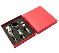 Lot de 4 décapsuleurs avec boîte cadeau | Coffret cadeau d'accessoires de vin avec tire-bouchon, bec verseur, bouchon de bouteille et anneau anti-goutte | Le cadeau parfait pour les amateurs de vin