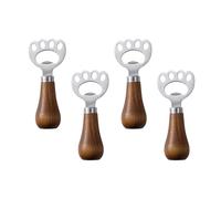 Lot de 4 décapsuleurs verticaux manuels uniques pour le camping et les pique-niques - Poignée ergonomique - Outil d'ouverture de bouteille de bière